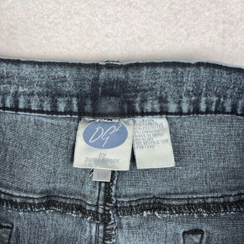 Diane Gilman High Rise Slim Straight Jeans Women's 18W Plus Blue Preppy Retro - Picture 3 of 8